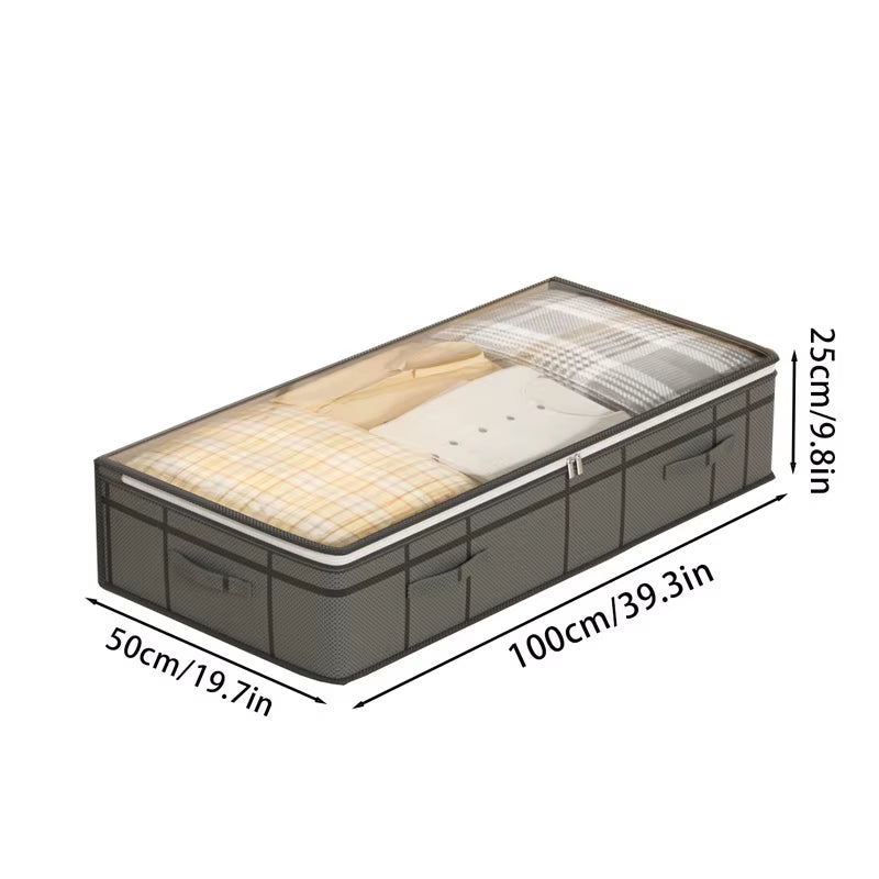 Large Foldable Under-Bed Clothes Storage Bag - Versatile Organizer for Quilts and Apparel in Bedroom or Dormitory