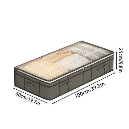 Large Foldable Under-Bed Clothes Storage Bag - Versatile Organizer for Quilts and Apparel in Bedroom or Dormitory