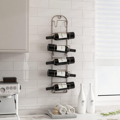 Wall-Mounted Antique Bronze Towel Rack and Wine Shelf for Bathroom