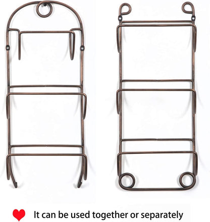 Wall-Mounted Antique Bronze Towel Rack and Wine Shelf for Bathroom