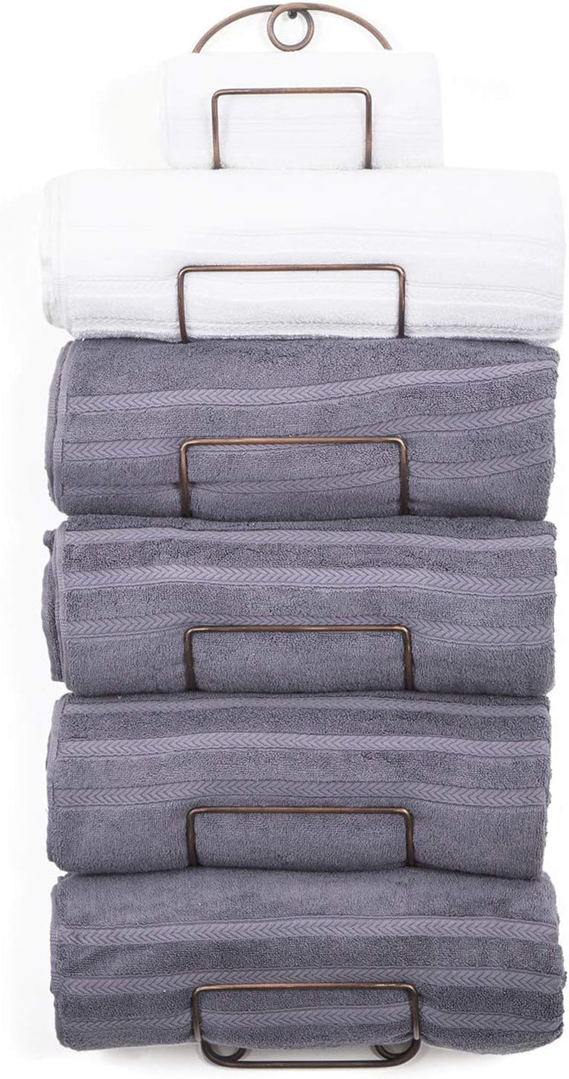 Wall-Mounted Antique Bronze Towel Rack and Wine Shelf for Bathroom
