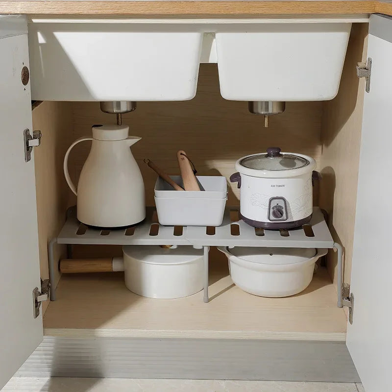 Adjustable Kitchen Storage Shelf Closet Organizer Spice Bottle Rack Space Saving Cabinet Shelf Kitchen Accessories