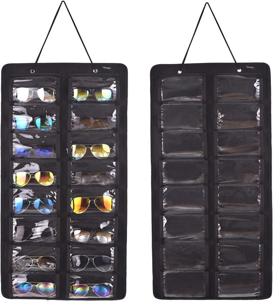 Sunglasses Dust-Proof Organizer Storage Wall Mounted Hanging Sunglasses Organizer 16 Slots Glasses Storage Organizer Holder
