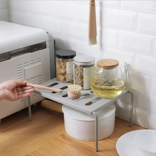 Adjustable Kitchen Storage Shelf Closet Organizer Spice Bottle Rack Space Saving Cabinet Shelf Kitchen Accessories