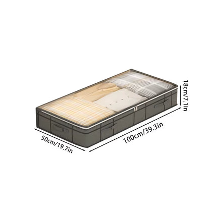 Large Foldable Under-Bed Clothes Storage Bag - Versatile Organizer for Quilts and Apparel in Bedroom or Dormitory